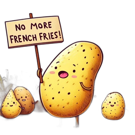 food, cartoon, potato, protests transparent PNG cut-out