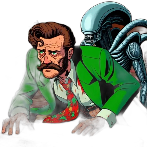 robot, jacket, concept art, comic book art transparent PNG cut-out