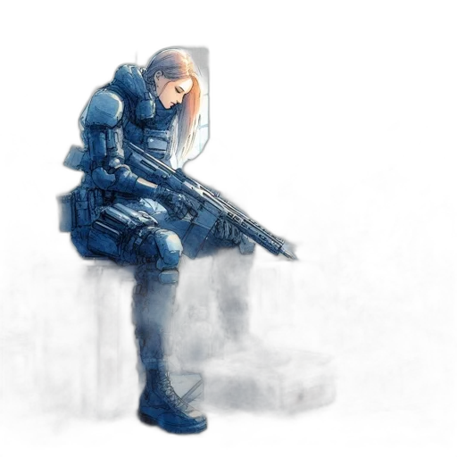 weapon, robot, jacket, concept art transparent PNG cut-out