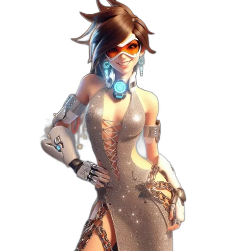 dress, robot, staff, concept art transparent PNG cut-out