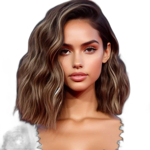 hair, face, jewelry, photorealistic transparent PNG cut-out
