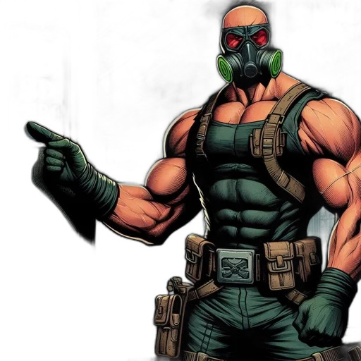 comic book art, concept art, green, individual transparent PNG cut-out