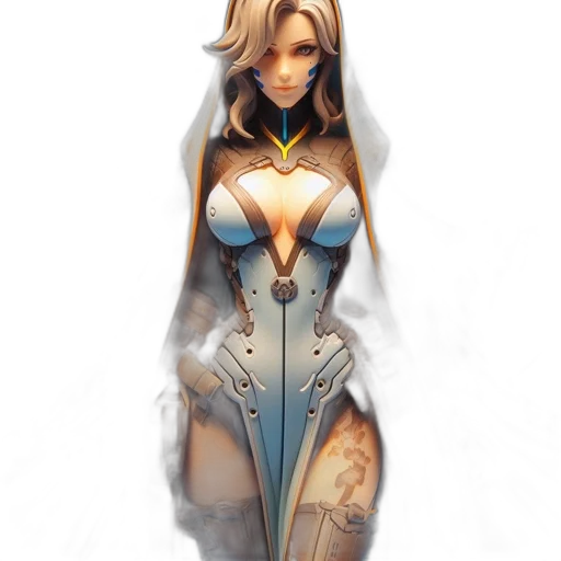 dress, robot, concept art, fantasy art transparent PNG cut-out