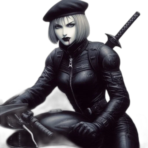 weapon, jacket, staff, robot transparent PNG cut-out