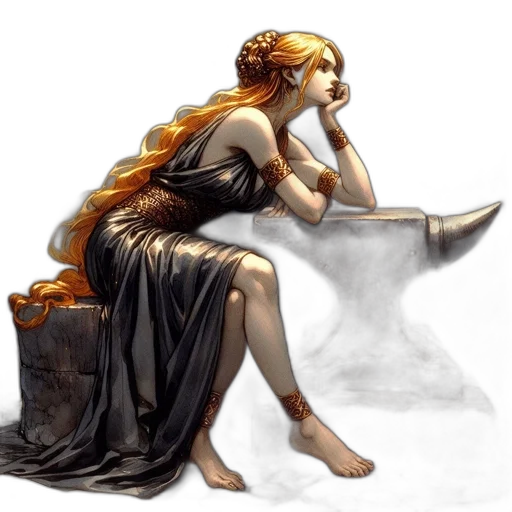 dress, crown, jewelry, staff transparent PNG cut-out