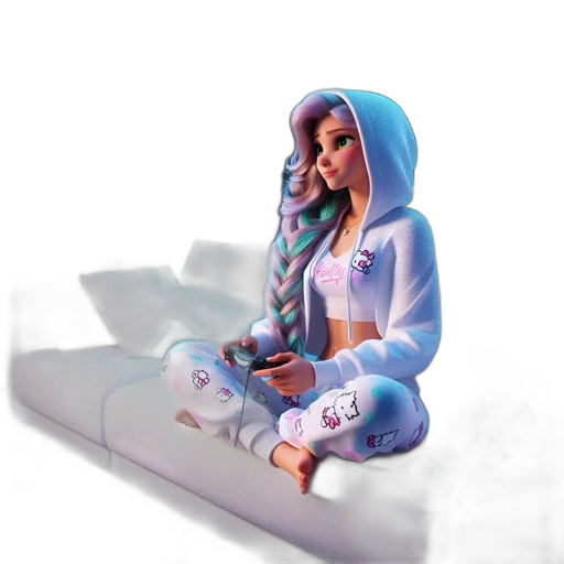 3d render, concept art, vaporwave, fantasy art transparent PNG cut-out