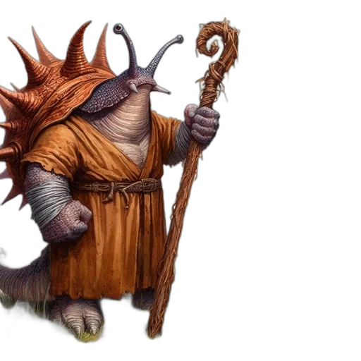staff, creature, dragon, fantasy art transparent PNG cut-out