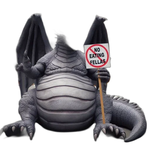 dragon, animal, creature, staff transparent PNG cut-out