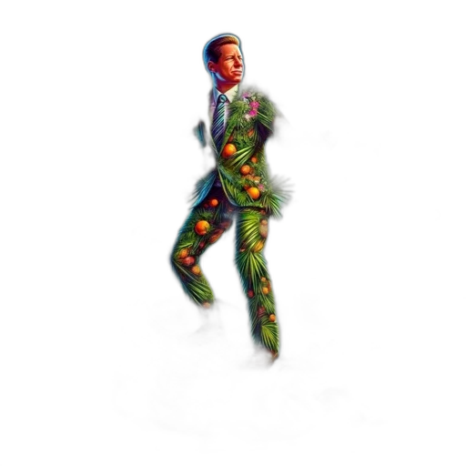 jacket, staff, pixel art, 3d render transparent PNG cut-out