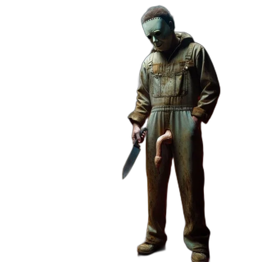 staff, jacket, mask, weapon transparent PNG cut-out