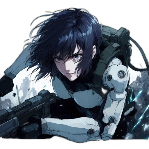 weapon, robot, jacket, concept art transparent PNG cut-out