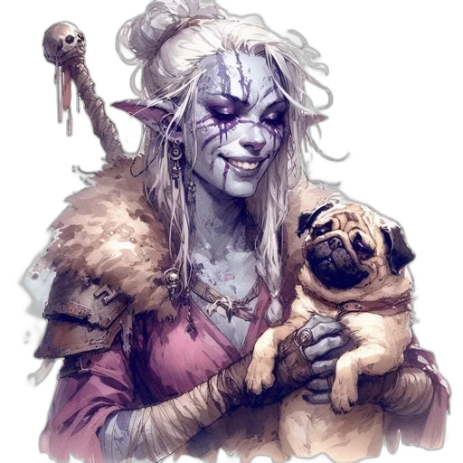 creature, fantasy art, concept art, watercolor transparent PNG cut-out