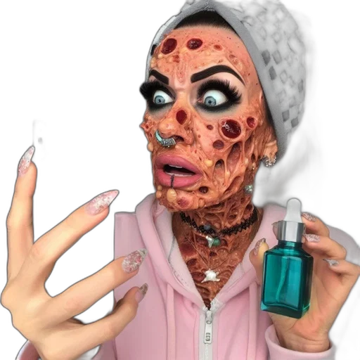 creature, face, mask, 3d render transparent PNG cut-out