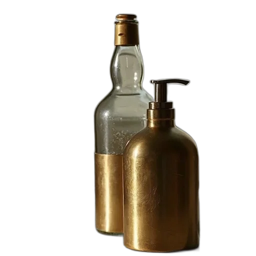 bottle, crown, weapon, 3d render transparent PNG cut-out
