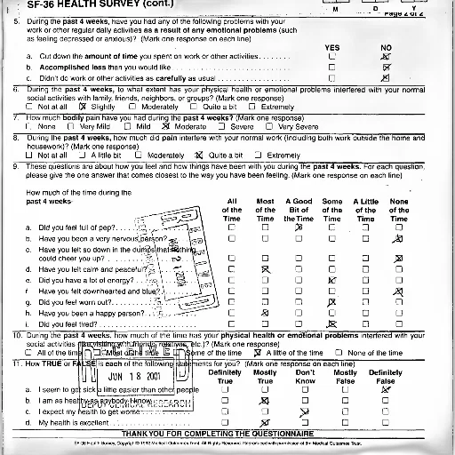 sf-36, health, survey, form transparent PNG cut-out