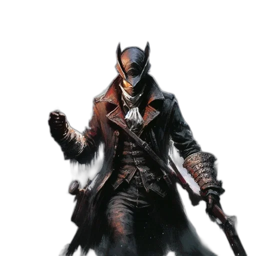 jacket, mask, weapon, concept art transparent PNG cut-out