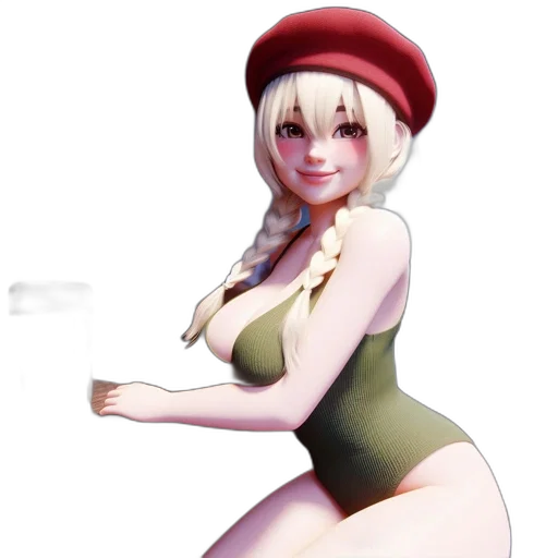 hat, dress, robot, 3d render transparent PNG cut-out