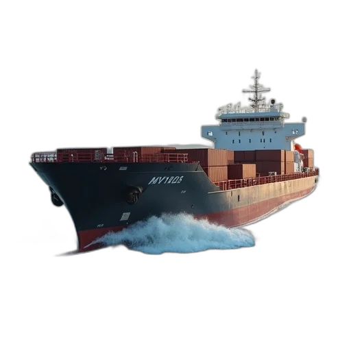photorealistic, 3d render, cargo, boat transparent PNG cut-out