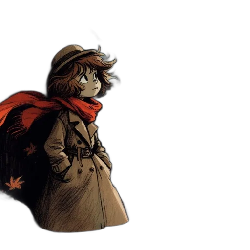 jacket, hat, concept art, comic book art transparent PNG cut-out