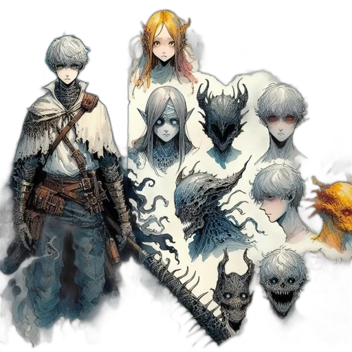staff, dragon, mask, concept art transparent PNG cut-out