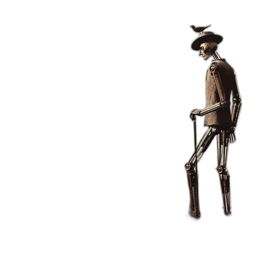 staff, robot, hat, weapon transparent PNG cut-out