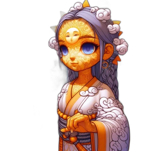 staff, dress, jewelry, pixel art transparent PNG cut-out
