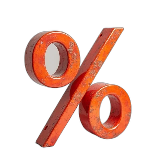 3d render, fifty, percent, sign transparent PNG cut-out