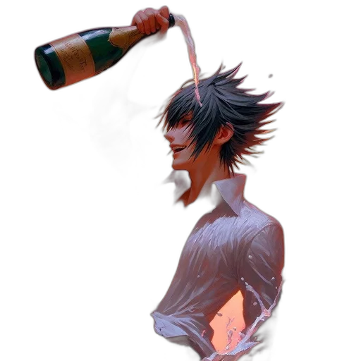 bottle, staff, concept art, 3d render transparent PNG cut-out