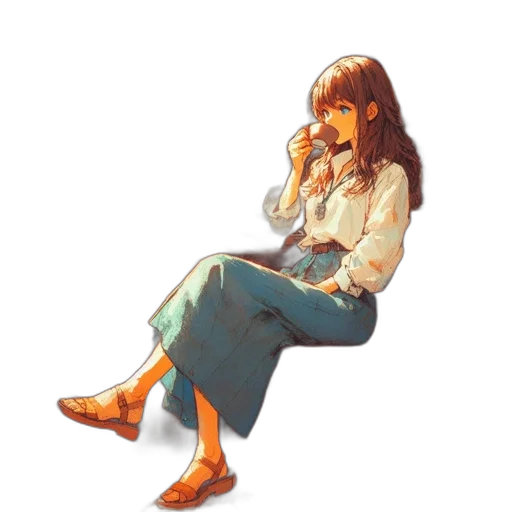 dress, shoes, face, staff transparent PNG cut-out