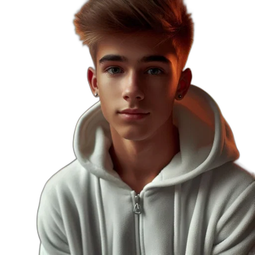 jacket, face, hair, photorealistic transparent PNG cut-out