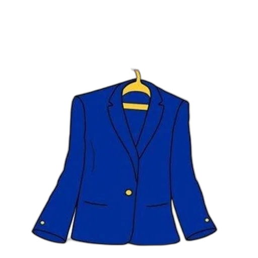 jacket, dress, 3d render, blue transparent PNG cut-out