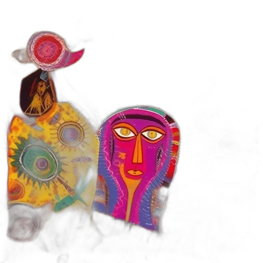 mask, jewelry, crown, staff transparent PNG cut-out