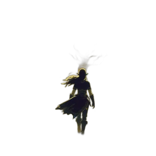 hair, dragon, sword, dress transparent PNG cut-out