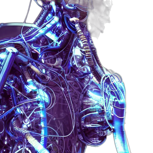 robot, car, cyberpunk, 3d render transparent PNG cut-out