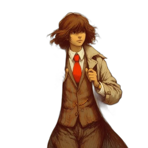 jacket, staff, concept art, fantasy art transparent PNG cut-out