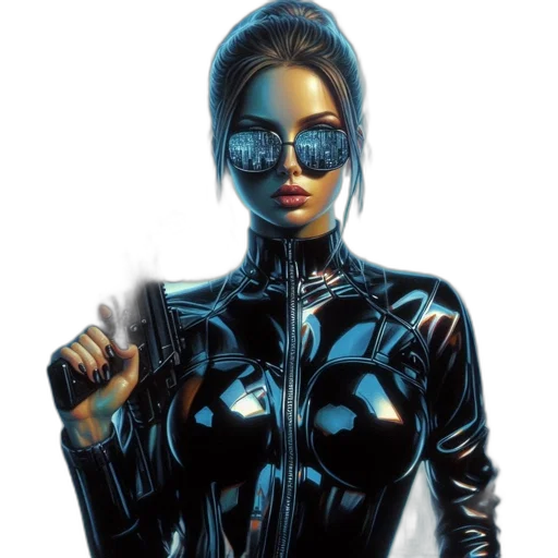 jacket, robot, mask, comic book art transparent PNG cut-out