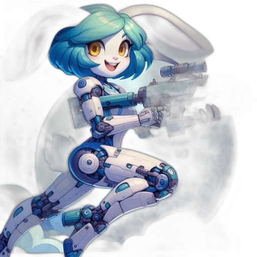 robot, weapon, concept art, pixel art transparent PNG cut-out