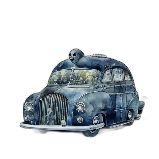 car, hat, watercolor, concept art transparent PNG cut-out