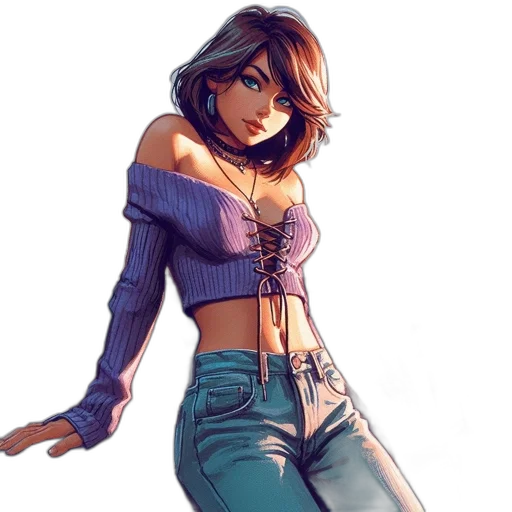 jacket, dress, concept art, comic book art transparent PNG cut-out