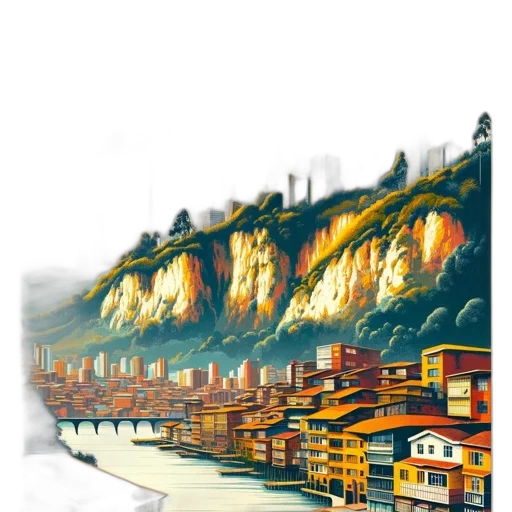 building, concept art, fantasy art, watercolor transparent PNG cut-out