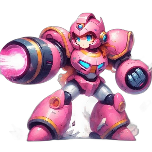 robot, weapon, concept art, 3d render transparent PNG cut-out