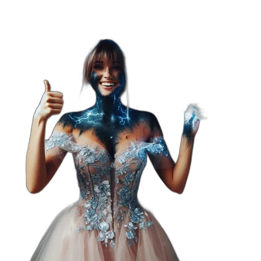dress, robot, concept art, 3d render transparent PNG cut-out
