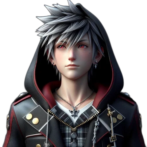jacket, face, concept art, 3d render transparent PNG cut-out