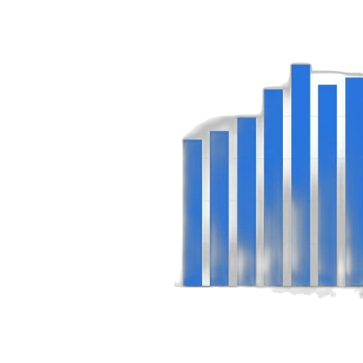 3d render, blue, bar, graph transparent PNG cut-out