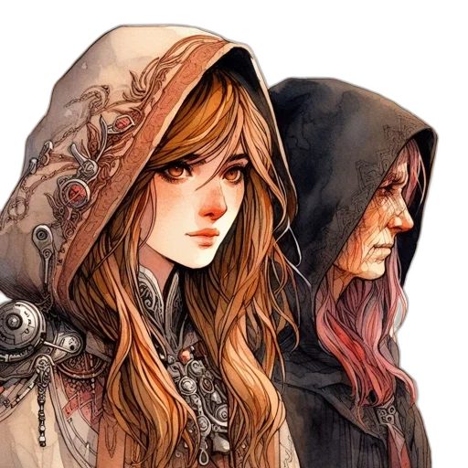 fantasy art, concept art, comic book art, watercolor transparent PNG cut-out