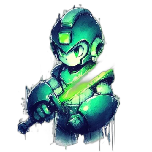 robot, weapon, sword, staff transparent PNG cut-out