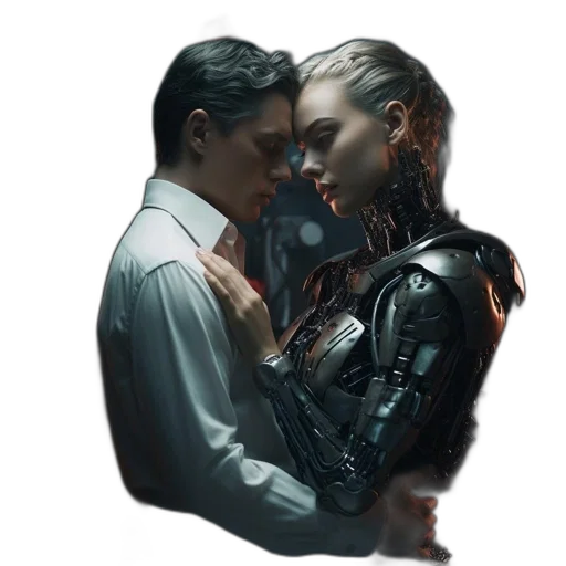 robot, jacket, cyberpunk, concept art transparent PNG cut-out