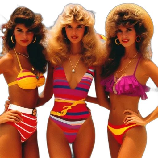 hair, neon, three, women transparent PNG cut-out