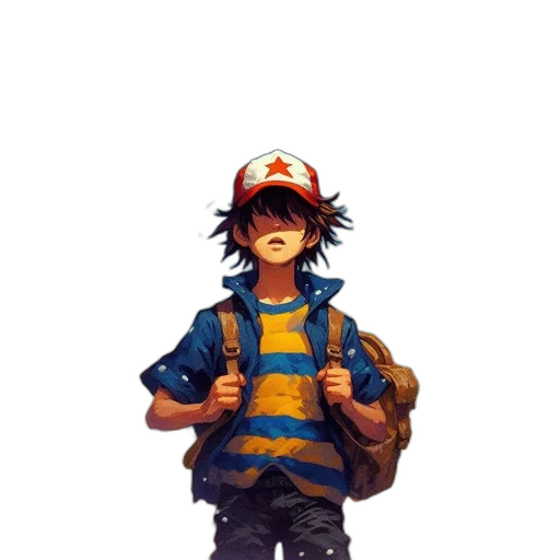 hat, staff, jacket, face transparent PNG cut-out
