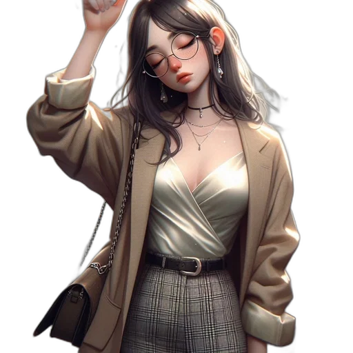 jacket, staff, dress, jewelry transparent PNG cut-out